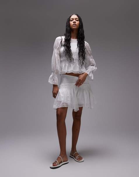 Allsaints pamela skirt in snow white