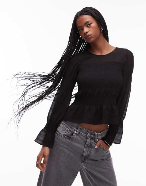 Allsaints pamela top in black - view 1