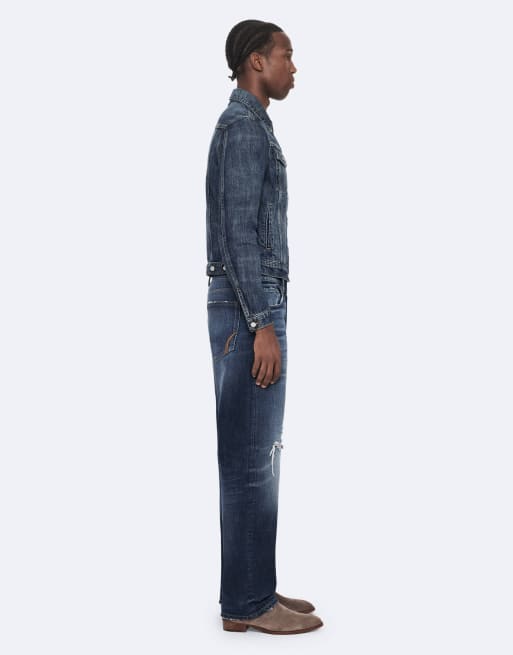 AllSaints - Pantalon droit coupe ample - Indigo moyen délavé, 7 de 7