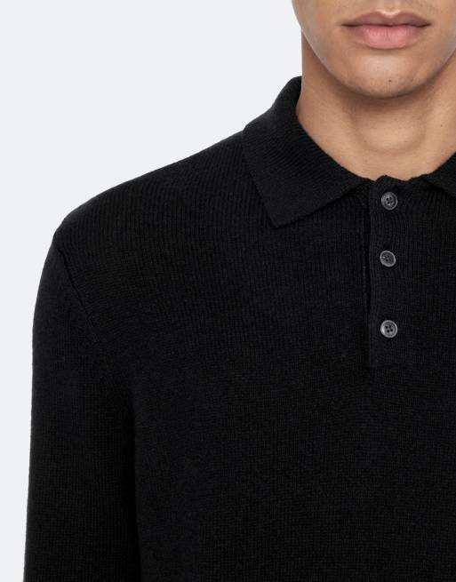 AllSaints Parker Polohemd in Schwarz, 6 von 7
