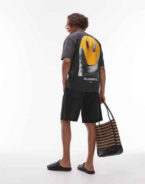 Allsaints party wave t-shirt in washed black