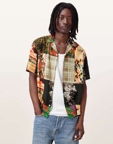 AllSaints - Patche - Chemise à manches courtes - Noir officier - view 1