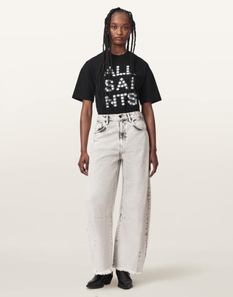 AllSaints - Payton - Vaqueros capri gris descolorido - view 1