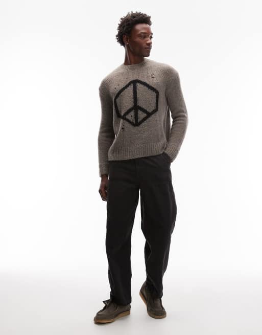 AllSaints - Peace - Gebreide trui in kaki, 2 van 5