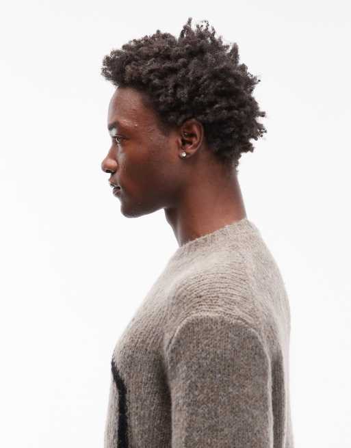 Allsaints Peace knitted jumper in khaki - GREY, 4 of 5