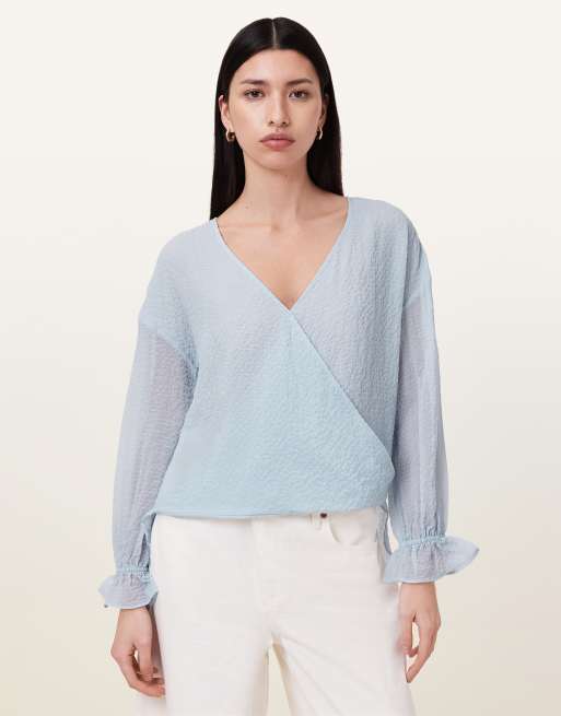 AllSaints – Penny – Oberteil in Plein Air Blue