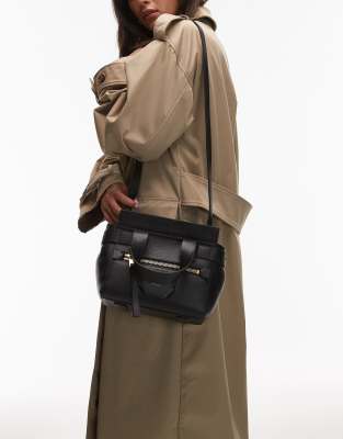  Perez leather mini crossbody bag  - BLACK