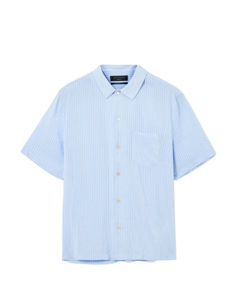 AllSaints – Perry – Kurzarmhemd in Kentucky-Blau - view 1