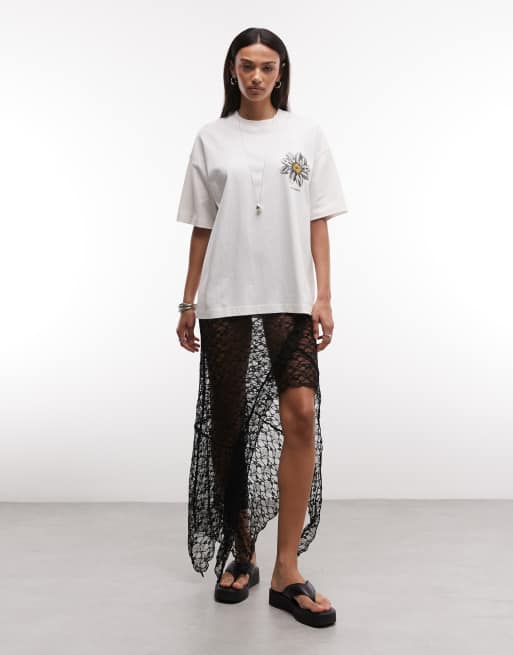 AllSaints - Petal Etta - T-shirt à manches courtes avec logo graphique et imprimé au dos - Blanc, 2 de 4