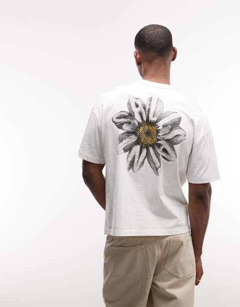 AllSaints - Petals - Hvid kortærmet T-shirt med grafisk logo og rygprint - view 1