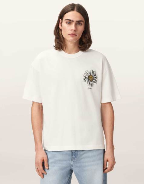 AllSaints – Petals – T-Shirt in Kreideweiß mit Rundhalsausschnitt - view 1