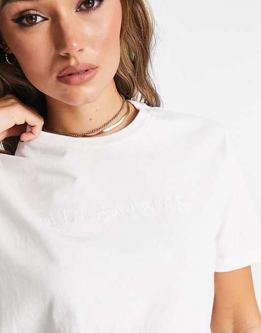 AllSaints Pippa boyfriend t-shirt in white | ASOS