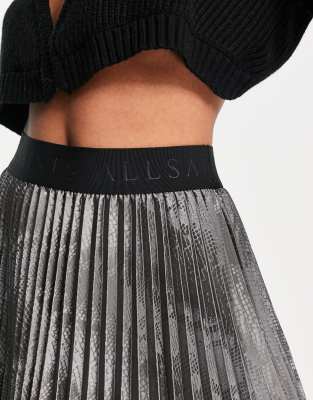 black metallic skirt