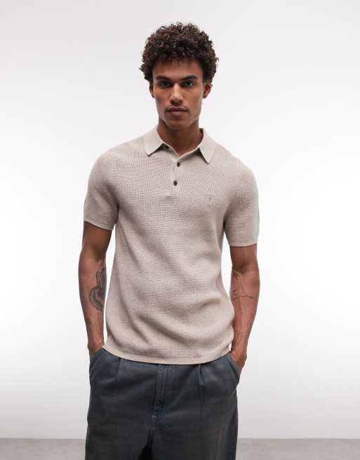 AllSaints - Polo en maille à manches courtes - Gris, 5 de 5