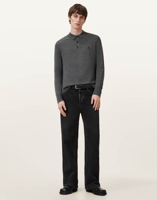 Allsaints - Polo en maille mérinos - Gris, 2 de 4