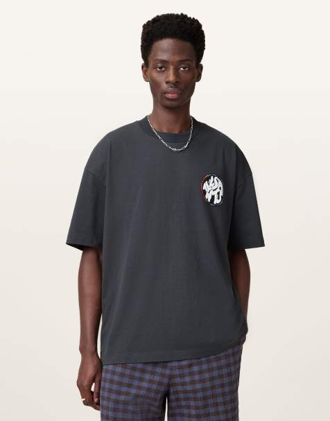 AllSaints - Pride - T-shirt met korte mouwen in zwart met wassing - view 1