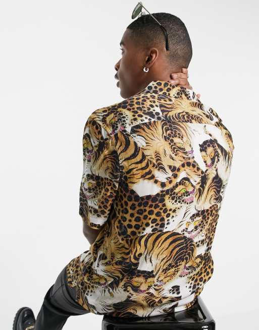 AllSaints 'Pryde' animal-motif shirt, Men's Clothing