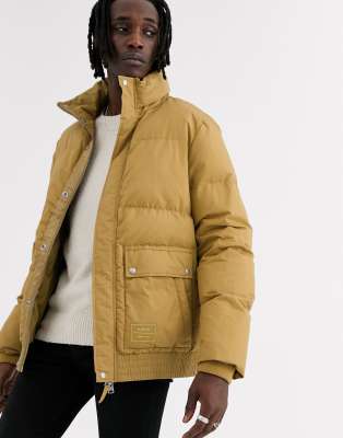 mustard puffa coat