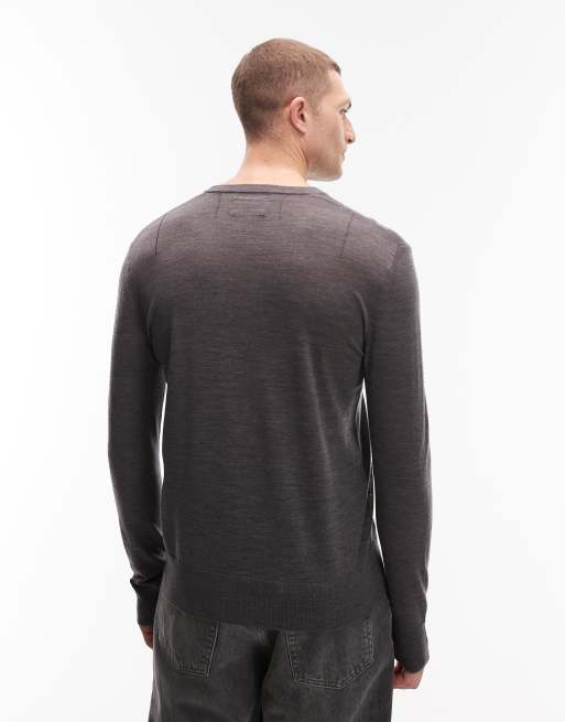 AllSaints - Pull en laine mérinos - Bleu, 3 de 5