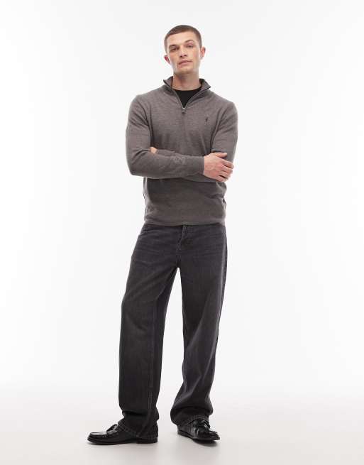 AllSaints - Pull en maille à fermeture éclair partielle - Gris, 2 de 5