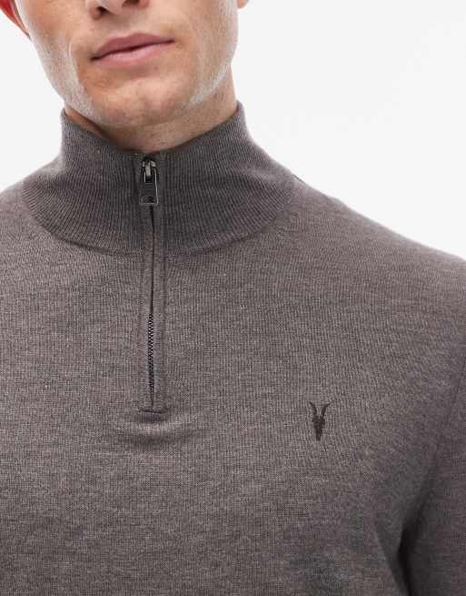AllSaints - Pull en maille à fermeture éclair partielle - Gris, 5 de 5