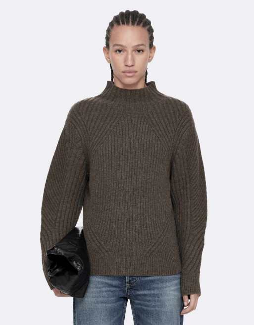 AllSaints pull Sadie en marron fauve, 4 de 6