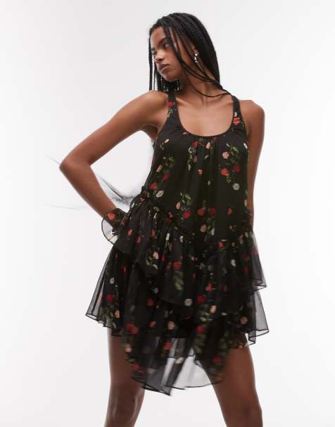 Allsaints – Rach – Kleid in Bruyère-Schwarz - view 1