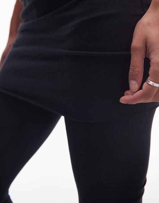 AllSaints Raffi fold-over waist leggings in black, 4 of 5