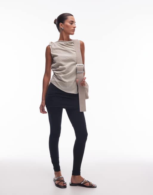 AllSaints - Raffi - Legging met omgevouwen taille in zwart, 5 van 5
