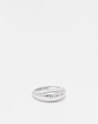 AllSaints raised branded ring in warm silver