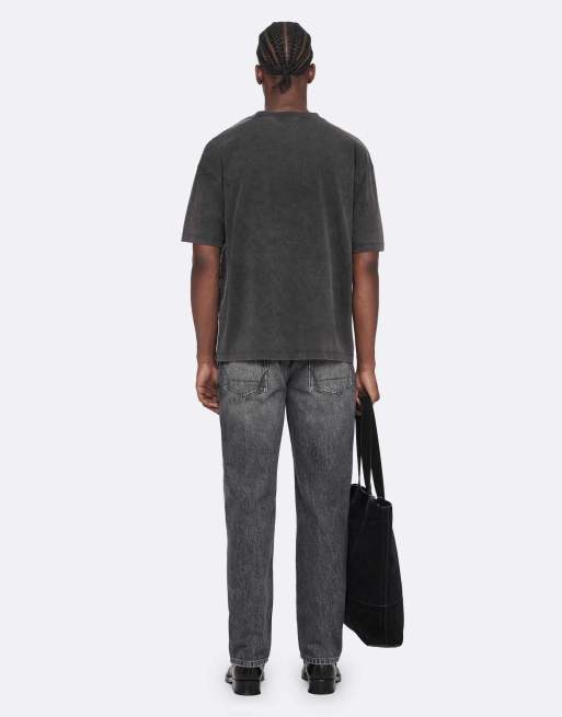 AllSaints Rammy t-shirt à manches courtes col rond noir délavé, 4 de 7