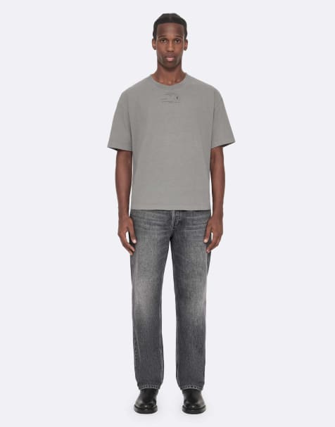 AllSaints Raphy Kurzarm-Rundhalsoberteil in Fossil Grey - view 1