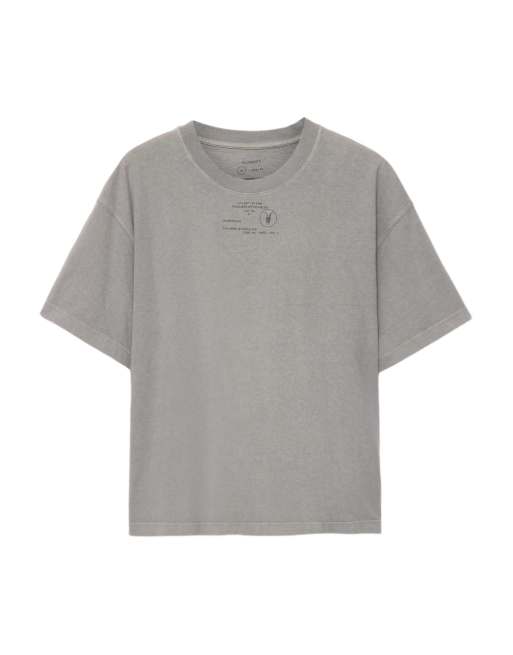 AllSaints Raphy Kurzarm-Rundhalsoberteil in Fossil Grey, 2 von 6