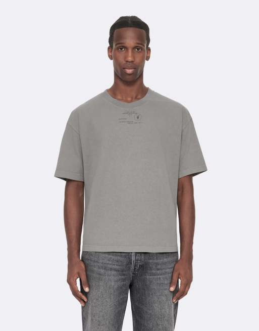 AllSaints Raphy Kurzarm-Rundhalsoberteil in Fossil Grey, 4 von 6