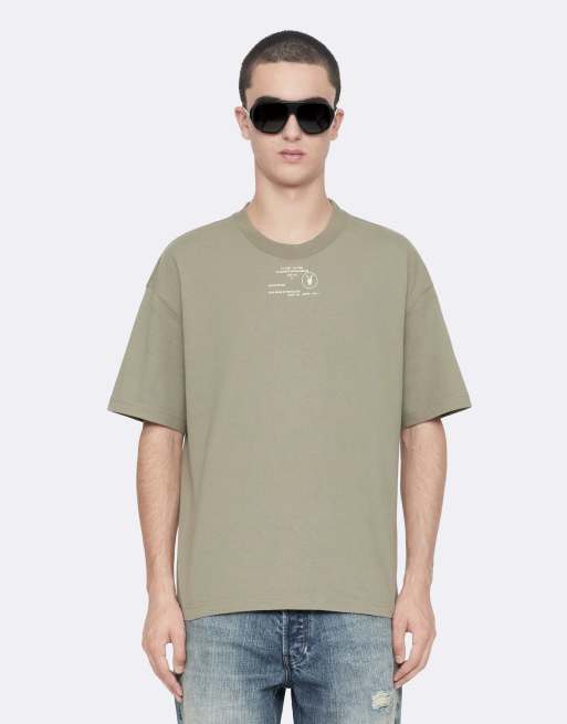 AllSaints Raphy Kurzarmshirt mit Rundhalsausschnitt in Fenchelgrün, 4 von 6