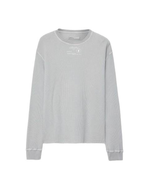 AllSaints Raphy Langarmshirt mit Rundhalsausschnitt in Kieselgrau - view 1