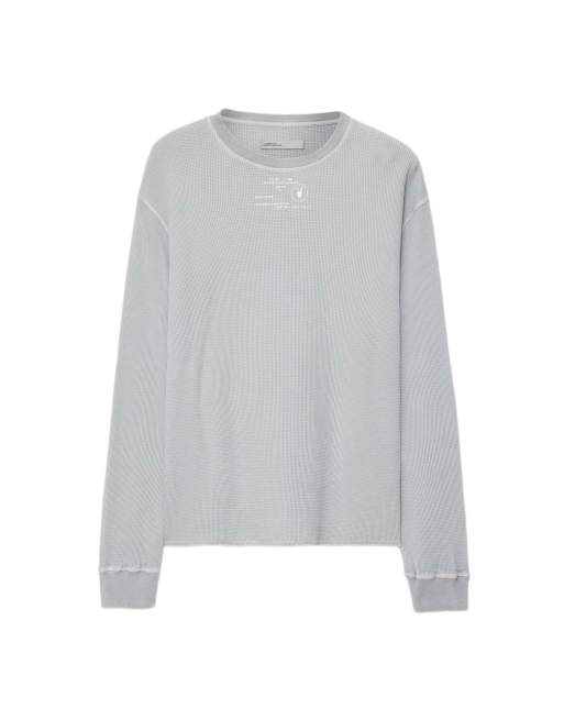 AllSaints Raphy Langarmshirt mit Rundhalsausschnitt in Kieselgrau, 2 von 6