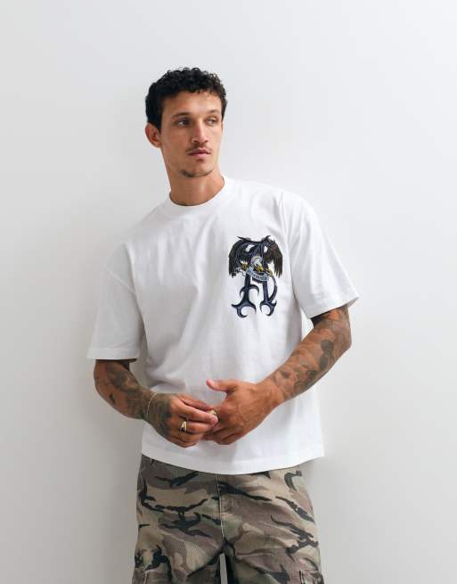 AllSaints - Raptour - T-shirt à manches courtes avec logo imprimé au dos - Blanc, 3 de 5