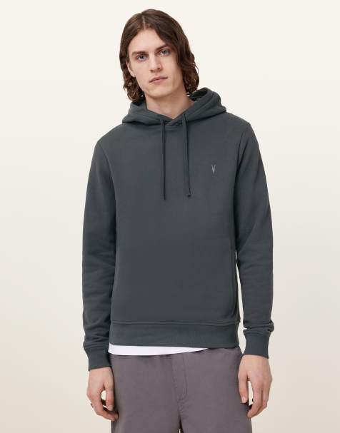 AllSaints – Raven Oth – Kapuzenpullover in Carter-Grau - view 1