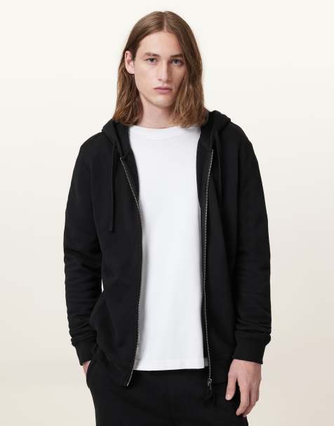 AllSaints – Raven Oth – Kapuzenpullover in Schwarz - view 1