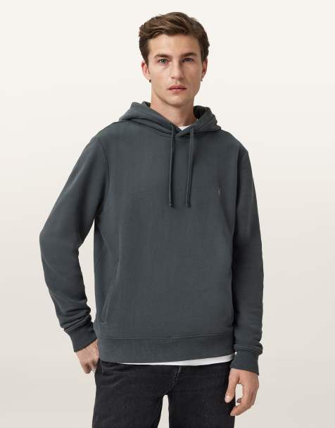AllSaints – Raven Oth – Kapuzenpullover in Sunil-Blau - view 1