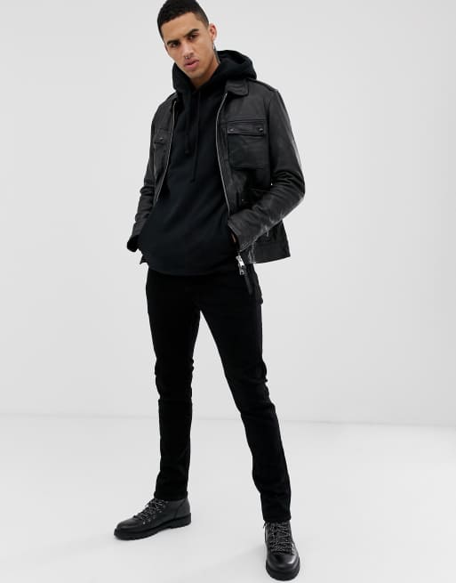 AllSaints - Raven Oth - Sweat à capuche - Noir, 4 de 4