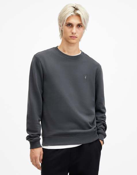 AllSaints – Raven – Sweatshirt in Carter-Grau mit Rundhalsausschnitt - view 1