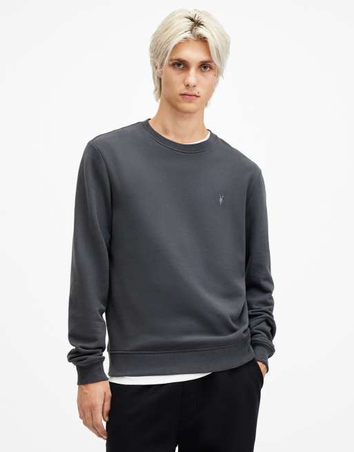 AllSaints – Raven – Sweatshirt in Carter-Grau mit Rundhalsausschnitt