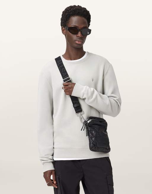 AllSaints – Raven – Sweatshirt in Grau mit Rundhalsausschnitt