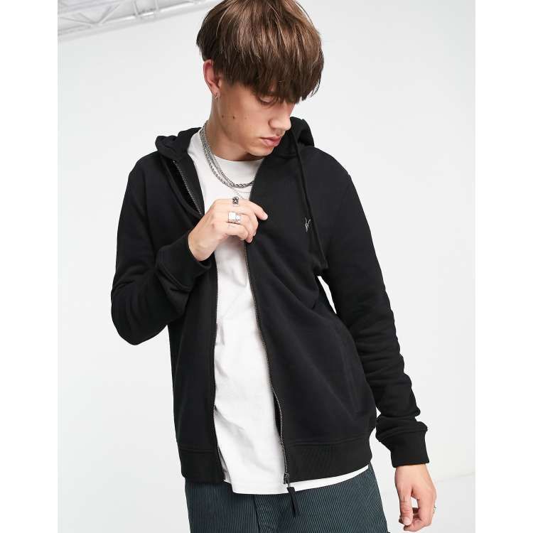 All saints black hot sale zip hoodie