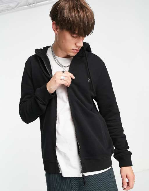 All saints outlet black zip hoodie