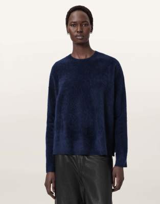 AllSaints - Rebel - Pullover in Mitternachtsblau mit Rundhalsausschnitt