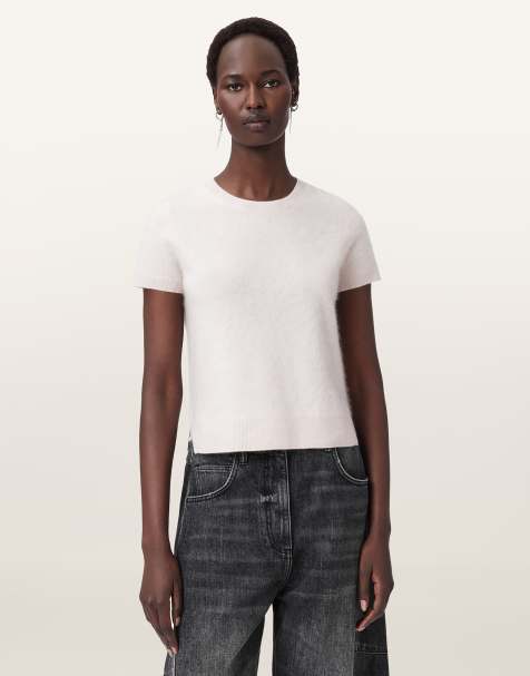 AllSaints – Rebel – T-Shirt in transparentem Rosa - view 1