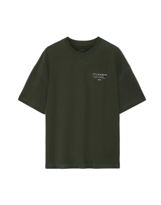 AllSaints Redact camiseta de manga corta cuello redondo verde caqui intenso, 7 de 7